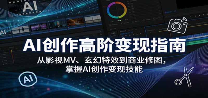 AI创作高阶变现指南:从影视MV、玄幻特效到商业修图,掌握AI创作变现技能_生财有道创业网-生财有道