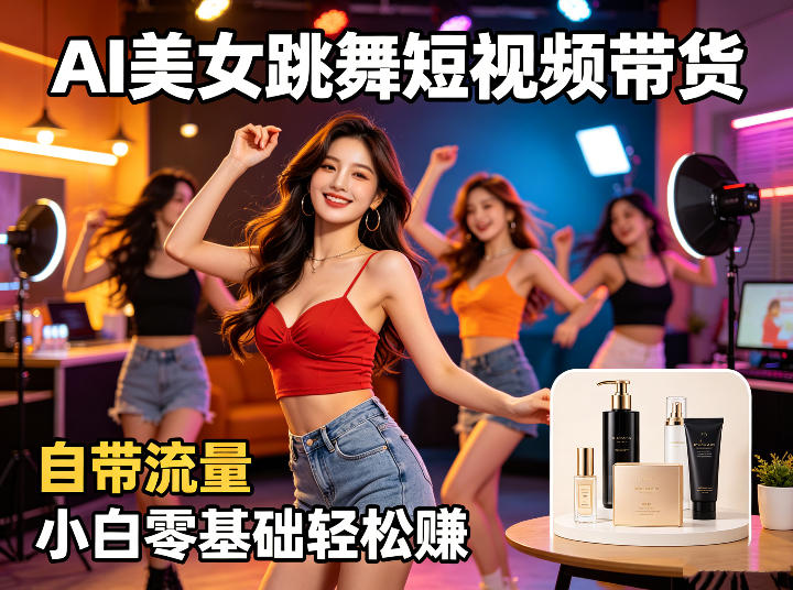 AI美女跳舞短视频带货：自带流量，小白零基础轻松賺，详细拆解——生财有道创业项目网-生财有道