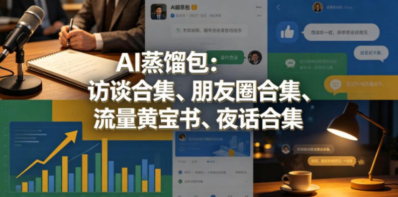 AI蒸馏包：访谈合集、朋友圈合集、流量黄宝书、夜话合集【文档】——生财有道创业项目网-生财有道