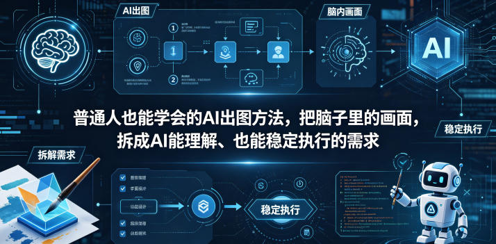 普通⼈也能学会的AI出图⽅法，把脑子里的画面，拆成AI能理解、也能稳定执行的需求【文档】——生财有道创业项目网-生财有道