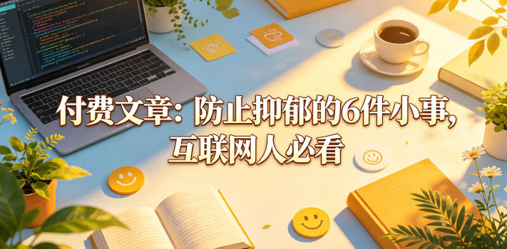 付费文章：防止抑郁的6件小事，互联网人必看！——生财有道创业项目网-生财有道