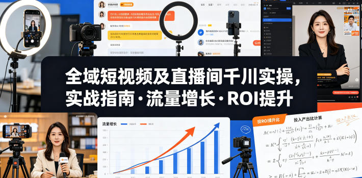 全域短视频及直播间千川实操，实战指南·流量增长·ROI提升——生财有道创业项目网-生财有道