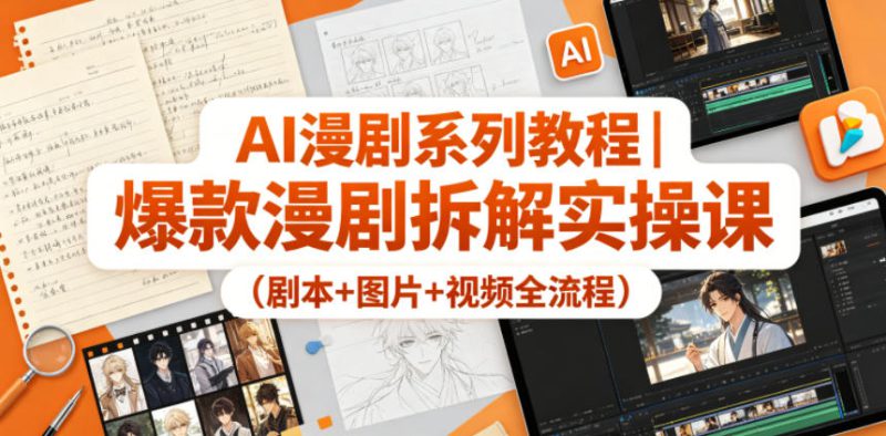 AI漫剧系列教程｜爆款漫剧拆解实操课（剧本+图片+视频全流程）——生财有道创业项目网-生财有道