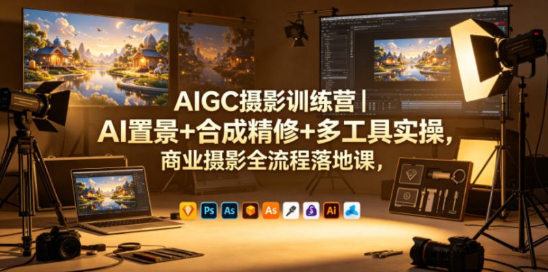 AIGC摄影训练营｜AI置景+合成精修+多工具实操，商业摄影全流程落地课——生财有道创业项目网-生财有道