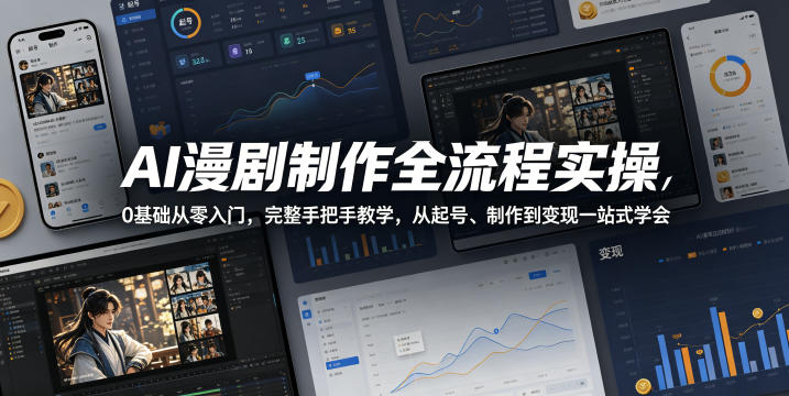AI漫剧制作全流程实操，0基础从零入门，完整手把手教学，从起号、制作到变现一站式学会——生财有道创业项目网-生财有道