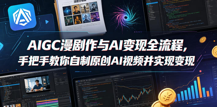 AIGC漫剧创作与AI变现全流程，手把手教你自制原创AI视频并实现变现——生财有道创业项目网-生财有道