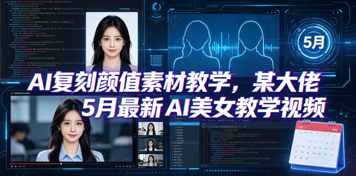 AI复刻颜值素材教学，某大佬5月最新AI美女教学视频，内含4月好物复刻教学——生财有道创业项目网-生财有道