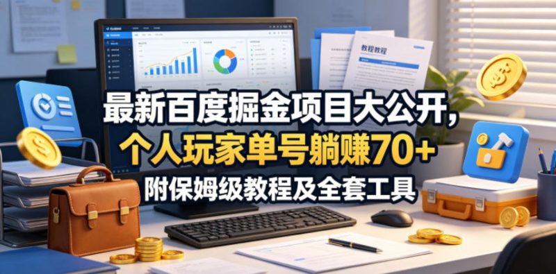 最新百度掘金项目大公开，个人玩家单号躺賺70+，附保姆级教程及全套工具【揭秘】——生财有道创业项目网-生财有道