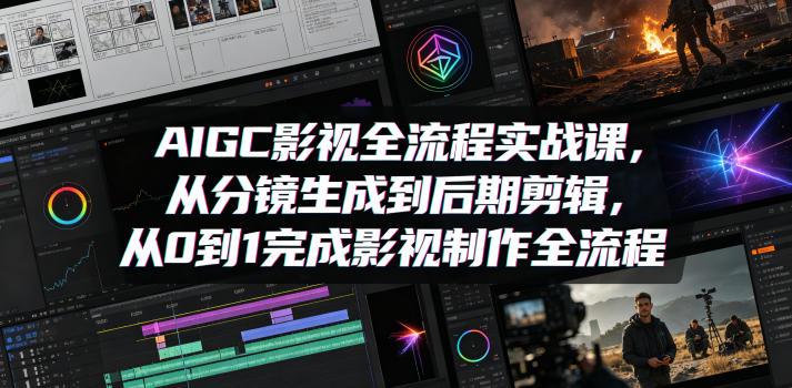 AIGC影视全流程实战课，从分镜生成到后期剪辑，从0到1完成影视制作全流程——生财有道创业项目网-生财有道