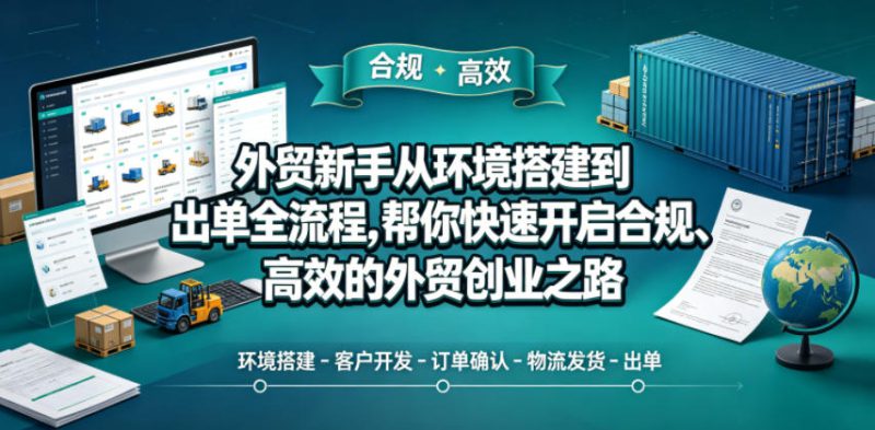 外贸新手从环境搭建到出单全流程，帮你快速开启合规、高效的外贸创业之路——生财有道创业项目网-生财有道
