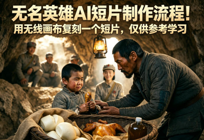 无名英雄AI短片制作流程！用无线画布复刻一个短片，仅供参考学习——生财有道创业项目网-生财有道