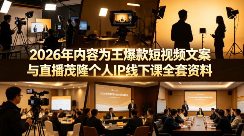 2026年内容为王爆款短视频文案与直播茂隆个人IP线下课全套资料(价值4980)——生财有道创业项目网-生财有道