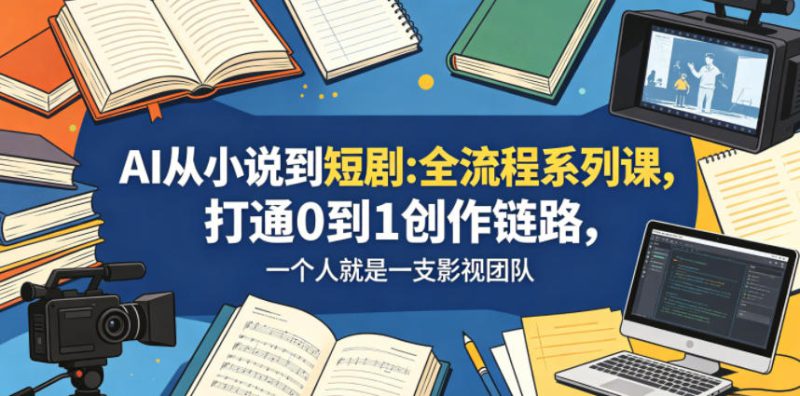 AI从小说到短剧全流程系列课，打通0到1创作链路，一个人就是一支影视团队——生财有道创业项目网-生财有道