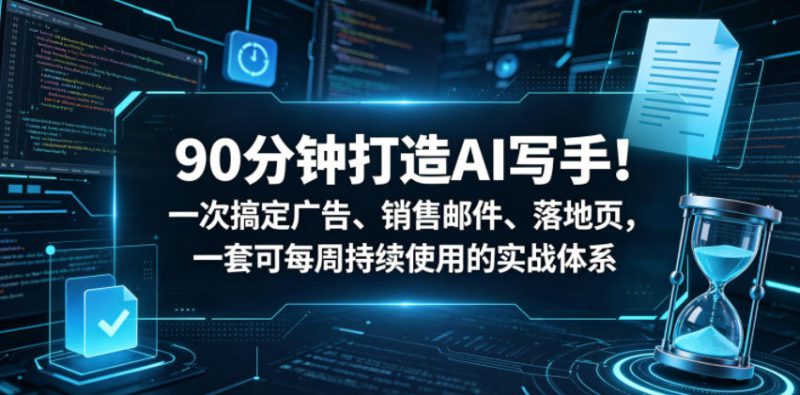 90分钟打造AI写手！一次搞定广告、销售邮件、落地页，一套可每周持续使用的实战体系【原创双语字幕】——生财有道创业项目网-生财有道