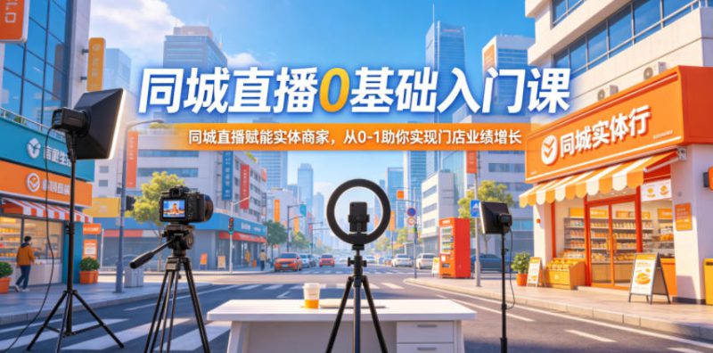 同城直播0基础入门课，同城直播赋能实体商家，从0-1助你实现门店业绩增长——生财有道创业项目网-生财有道