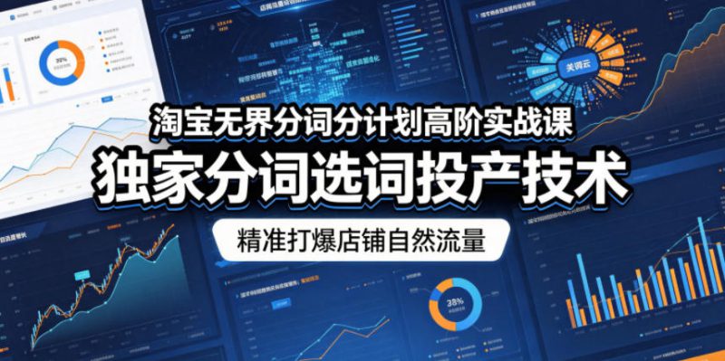 淘宝无界分词分计划高阶实战课,独家分词选词投产技术,精准打爆店铺自然流量——生财有道创业项目网-生财有道