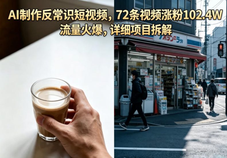 AI制作反常识短视频，72条视频涨粉102.4W，流量火爆，详细项目拆解——生财有道创业项目网-生财有道