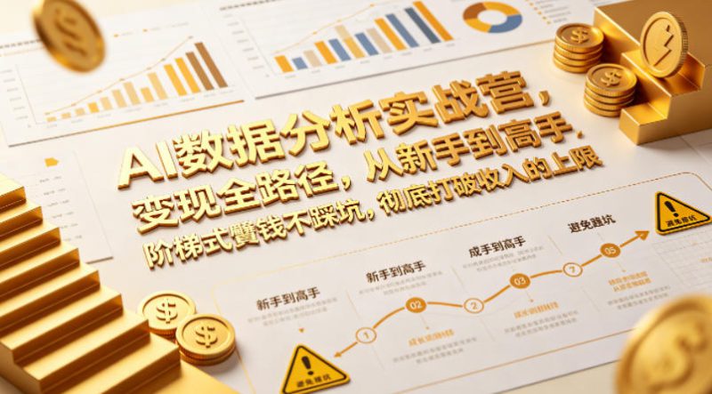 AI数据分析实战营，变现全路径，从新手到高手，阶梯式賺钱不踩坑，彻底打破收入的上限——生财有道创业项目网-生财有道