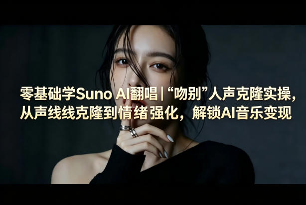 零基础学Suno AI翻唱｜《吻别》人声克隆实操，从声线克隆到情绪强化，解锁AI音乐变现——生财有道创业项目网-生财有道