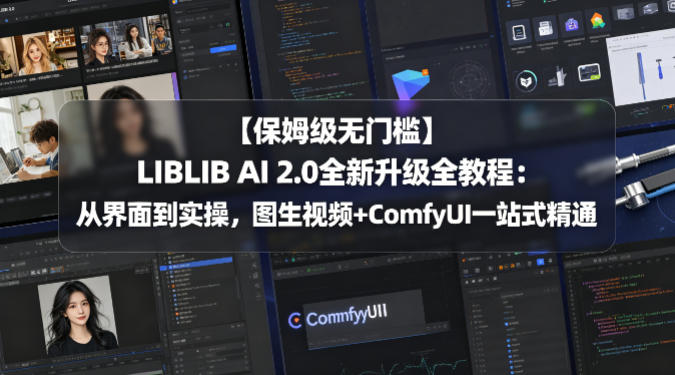 【保姆级无门槛】LIBLIB AI 2.0全新升级全教程：从界面到实操，图生视频+ComfyUI一站式精通——生财有道创业项目网-生财有道