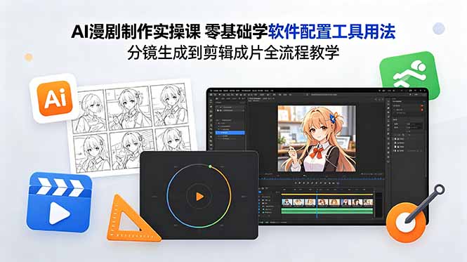 （18605期）AI漫剧制作实操课 零基础学软件配置工具用法 分镜生成到剪辑成片全流程教学_生财有道创业项目网-生财有道