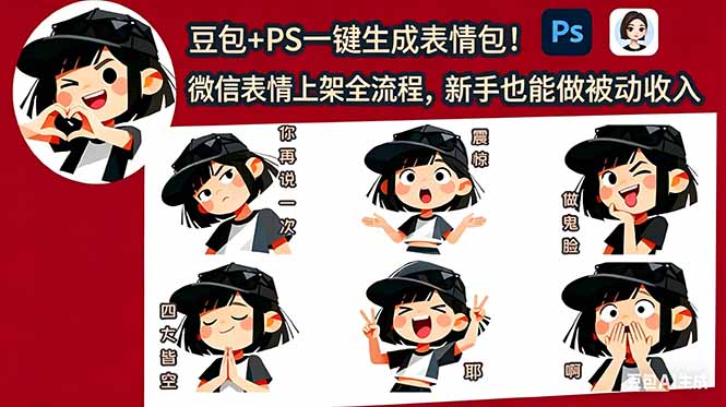 （18402期）豆包+PS一键生成表情包！微信表情上架全流程，新手也能做被动收入_生财有道创业项目网-生财有道