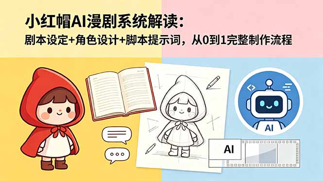 （18612期）小红帽AI漫剧系统解读：剧本设定+角色设计+脚本提示词，从0到1完整制作流程_生财有道创业项目网-生财有道