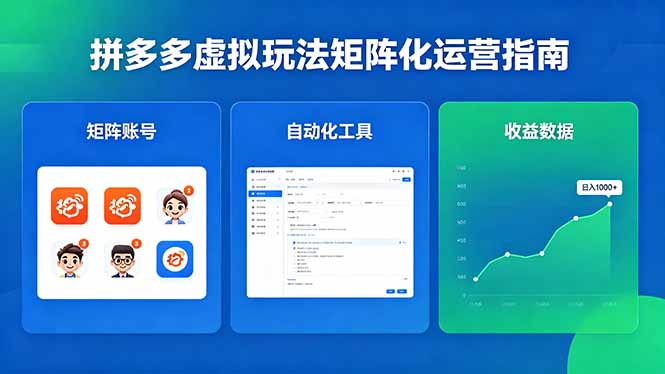 （18361期）闭眼可复制的拼多多虚拟玩法，矩阵化运营，长期稳定日入 1000+_生财有道创业项目网-生财有道