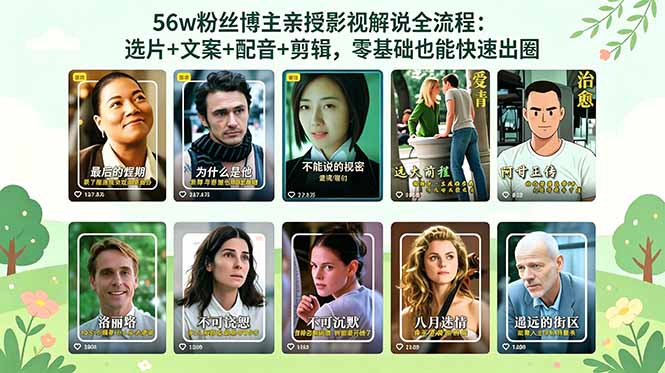 (18579期)56万粉丝博主亲授影视解说全流程:选片+文案+配音+剪辑,零基础也能快速出圈_生财有道创业项目网-生财有道