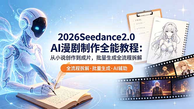 （18537期）2026Seedance2.0 AI制作全能教程：从小说创作到成片，批量生成全流程拆解_生财有道创业项目网-生财有道