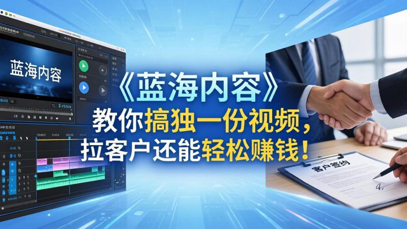 （18301期）做视频卷不动了？《蓝海内容》教你搞独一份视频，拉客户还能轻松赚钱！_生财有道创业项目网-生财有道