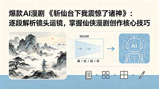 （18620期）爆款AI漫剧《斩仙台下我震惊了诸神》：逐段解析镜头运镜，掌握仙侠漫剧创作核心技巧_生财有道创业项目网-生财有道
