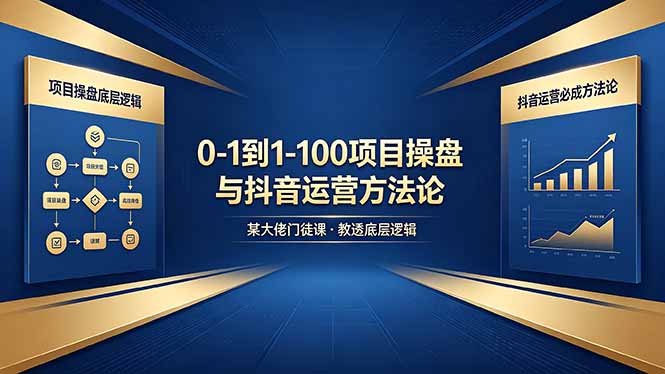 （18382期）0-1到1-100怎么建？某大佬门徒课教透项目操盘底层逻辑+抖音运营必成方法论_生财有道创业项目网-生财有道