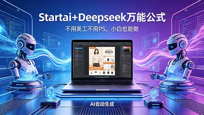 （18341期）AI自动做电商详情页：Startai+Deepseek万能公式，不用美工不用PS，小白也能做_生财有道创业项目网-生财有道