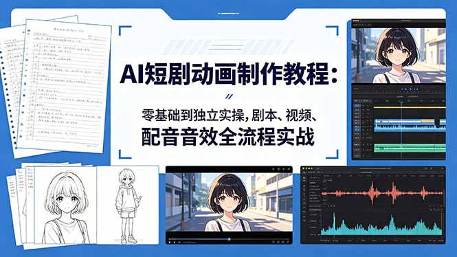 （18351期）AI短剧动画制作教程：零基础到独立实操，剧本、视频、配音音效全流程实战_生财有道创业项目网-生财有道