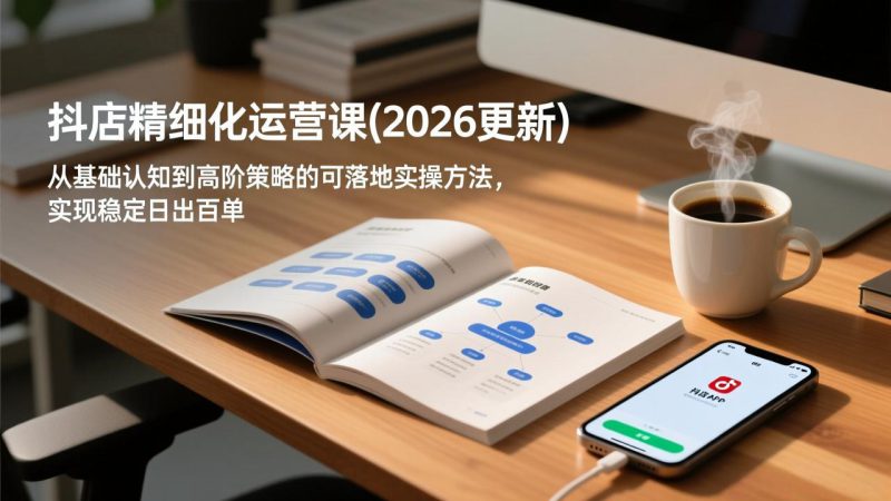 （18421期）抖店精细化运营课(更新5月)，从基础认知到高阶策略的可落地实操方法，实现稳定日出百单_生财有道创业项目网-生财有道