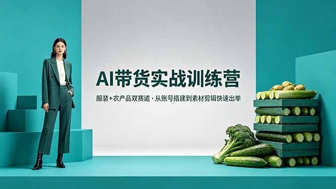 （18355期）AI带货实战训练营，服装+农产品双赛道，从账号搭建到素材剪辑快速出单_生财有道创业项目网-生财有道