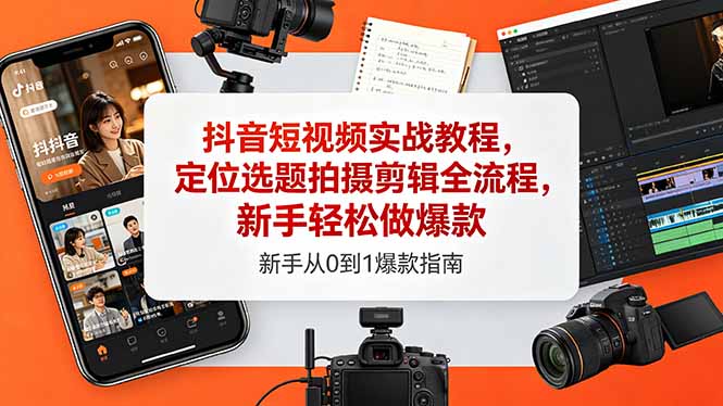 （18524期）抖音短视频实战教程，定位选题拍摄剪辑全流程，新手轻松做爆款_生财有道创业项目网-生财有道