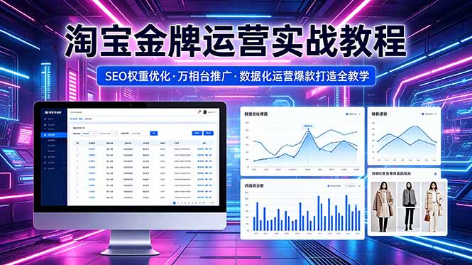 （18507期）2026 淘宝金牌运营实战教程，SEO权重优化万相台推广，数据化运营爆款打造全教学_生财有道创业项目网-生财有道
