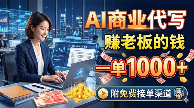 （18444期）AI商业代写，赚老板的钱，一单1000+，附免费接单渠道_生财有道创业项目网-生财有道