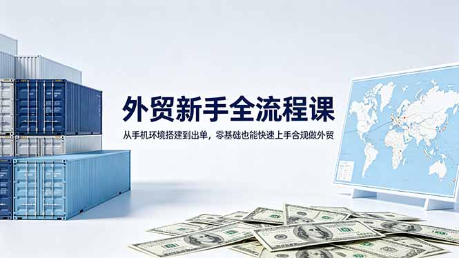 （18481期）外贸新手全流程课：从手机环境搭建到出单，零基础也能快速上手合规做外贸_生财有道创业项目网-生财有道