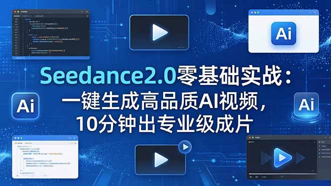 （18323期）Seedance2.0零基础实战：一键生成高品质AI视频，10分钟出专业级成片_生财有道创业项目网-生财有道