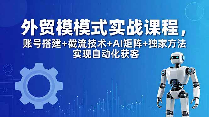 （18367期）外贸新模式实战课程-更新5月，账号搭建+截流技术+AI矩阵+独家方法实现自动化获客_生财有道创业项目网-生财有道