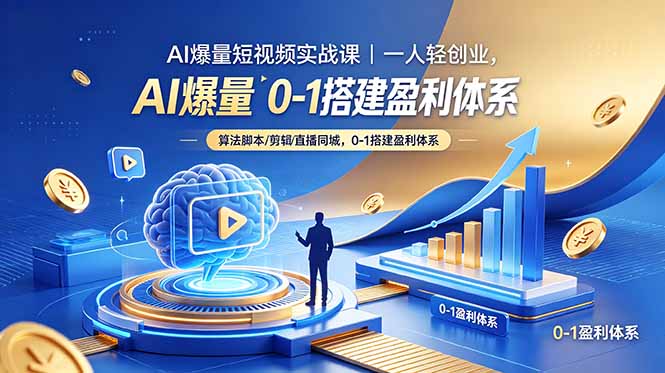 （18652期）AI爆量短视频实战课｜一人轻创业，算法脚本剪辑直播同城，0-1搭建盈利体系_生财有道创业项目网-生财有道