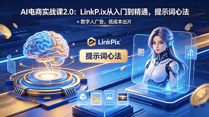 （18655期）AI 电商实战课2.0｜LinkPix 从入门到精通，提示词心法 + 数字人广告，低成本出片_生财有道创业项目网-生财有道