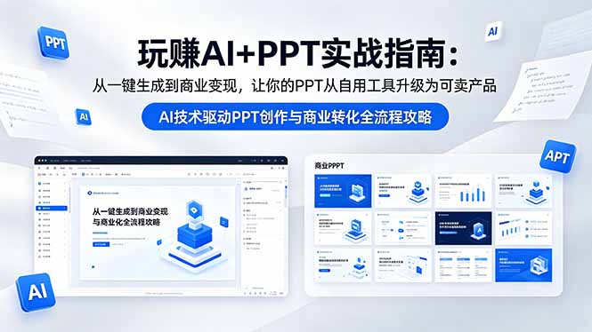 （18448期）玩赚AI+PPT实战指南-更新5月13：从一键生成到商业变现，让你的PPT从自用工具升级为可卖产品_生财有道创业项目网-生财有道