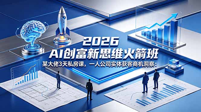 （18559期）2026 AI 创富新思维火箭班：某大佬3天私房课，一人公司实体获客商机洞察_生财有道创业项目网-生财有道