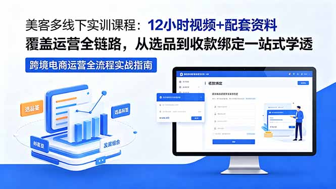 （18531期）美客多线下实训课程：12小时视频+配套资料覆盖运营全链路，从选品到收款绑定一站式学透_生财有道创业项目网-生财有道