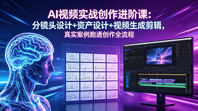 (18596期)AI视频实战创作进阶课:分镜头设计+资产设计+视频生成剪辑,真实案例跑通创作全流程_生财有道创业项目网-生财有道