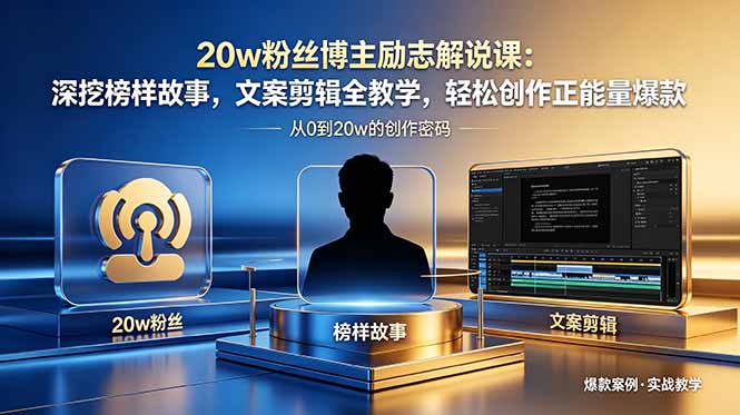 （18648期）20w粉丝博主励志解说课：深挖榜样故事，文案剪辑全教学，轻松创作正能量爆款_生财有道创业项目网-生财有道